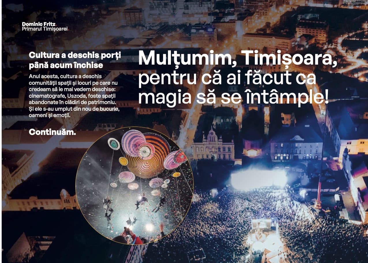 The European Capital of Culture year: thank you, Timișoara (PDF, Romanian)